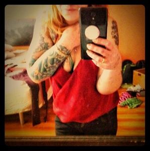 Burgundy tank blouse designer